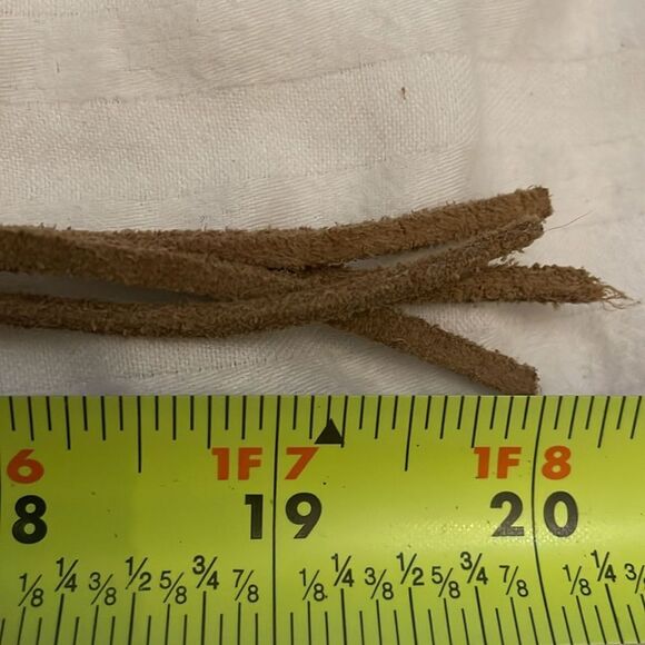 Guatemalan Multicolor Striped Waist Belt Womens Size XL Suede Leather Cotton - Picture 7 of 10